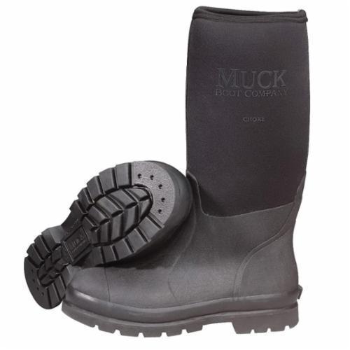 The Original Muck Boot Company CHS-000A-BLK Chore CHS-000A High Safety Work Boots, Mens, 16 in H, Steel Toe, Natural Rubber Upper, Resists: Abrasion, Extreme Environment, Impact, Slip and Splash, ASTM F2413-11 M I/75 C/75 EH