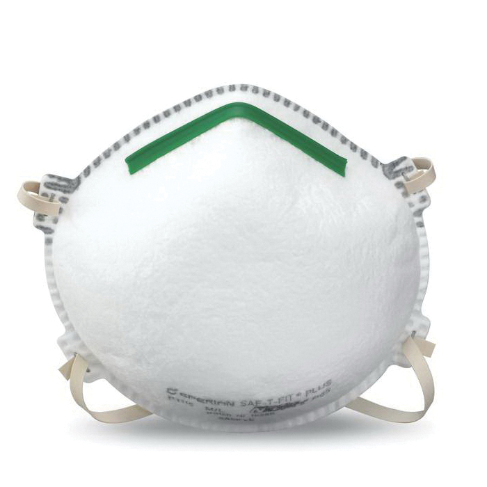 North® by Honeywell 14110391 Saf-T-Fit® Plus Disposable Latex Free Particulate Respirator With Green Noseclip, M/L, Resists: Airborne, Solid Particulates, Biohazard, Chemical, Contamination, Gas, Non-Petroleum Based Liquid Aerosol, Smoke and Vapors