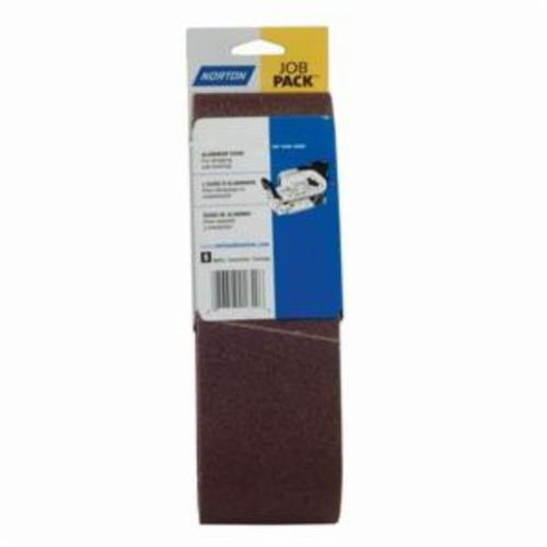 Norton® Metalite® 07660705287 R255 Portable Coated Abrasive Belt, 3 in W x 21 in L, 220 Grit, Very Fine Grade, Aluminum Oxide Abrasive, Cotton Backing