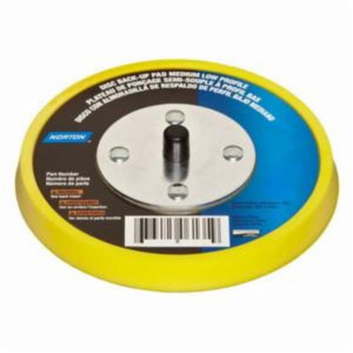 Norton®NorGrip® 63642506137 Low Profile Medium Density Backup Pad, 6 in Dia Pad, Hook and Loop Attachment