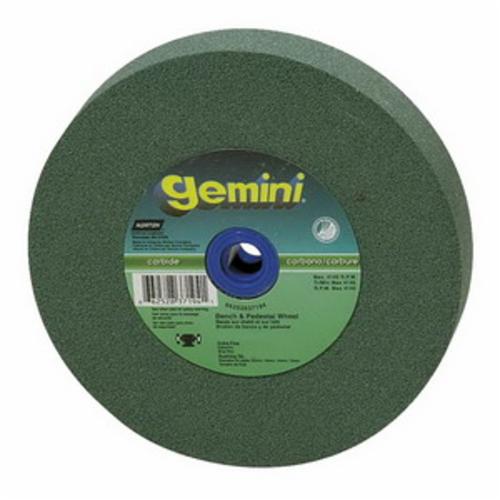 Norton® Gemini® Crystolon® 66253144536 Straight Bench and Pedestal Grinding Wheel, 10 in Dia x 1 in THK, 1-1/4 in Center Hole, 60 Grit, Silicon Carbide Abrasive