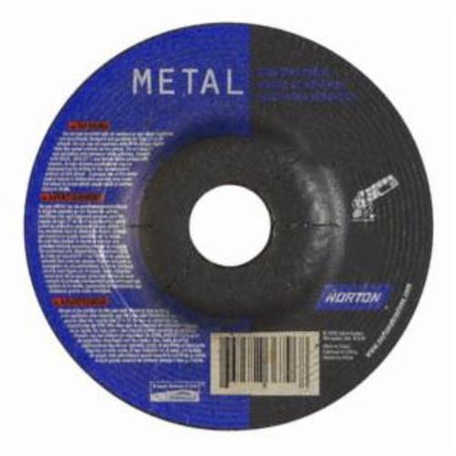 Norton® 66252836796 All Purpose Cut-Off Wheel With Quick-Change Hub, 4-1/2 in Dia x 1/4 in THK, 7/8 in Center Hole, 24 Grit, Aluminum Oxide Abrasive