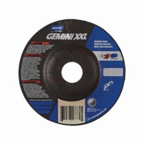 Norton® Gemini® 66252843784 DC4514GXXL Type 27 Depressed Center 2XL Cut-Off Wheel, 4-1/2 in Dia x 1/4 in THK, 7/8 in Center Hole, 24 Grit, Aluminum Oxide Abrasive