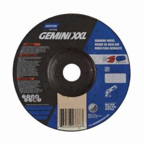 Norton® Gemini® 66252843788 DC614GXXL Type 27 Depressed Center 2XL Cut-Off Wheel, 6 in Dia x 1/4 in THK, 7/8 in Center Hole, 24 Grit, Aluminum Oxide Abrasive
