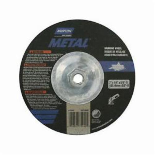 Norton® RightCut™ 66252843849 Depressed Center Wheel, 5 in Dia x 0.045 in THK, 7/8 in Center Hole, 24 Grit, Aluminum Oxide Abrasive