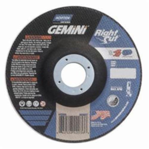 Norton® Gemini® RightCut™ 66253370066 RC5G27 All Purpose Cut-Off Wheel, 5 in Dia x 0.045 in THK, 7/8 in Center Hole, 24 Grit, Aluminum Oxide Abrasive
