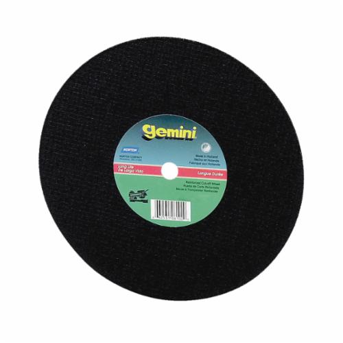 Norton® Gemini® 66253410184 57A Long Life Cut-Off Wheel, 16 in Dia x 5/32 in THK, 1 in Center Hole, 24 Grit, Aluminum Oxide Abrasive