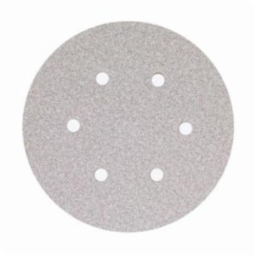 Norton® No-Fil® Adalox® 66261131593 A275 Hook and Loop Disc, 6 in Dia, P280 Grit, Fine Grade, Aluminum Oxide Abrasive, Latex Paper Backing