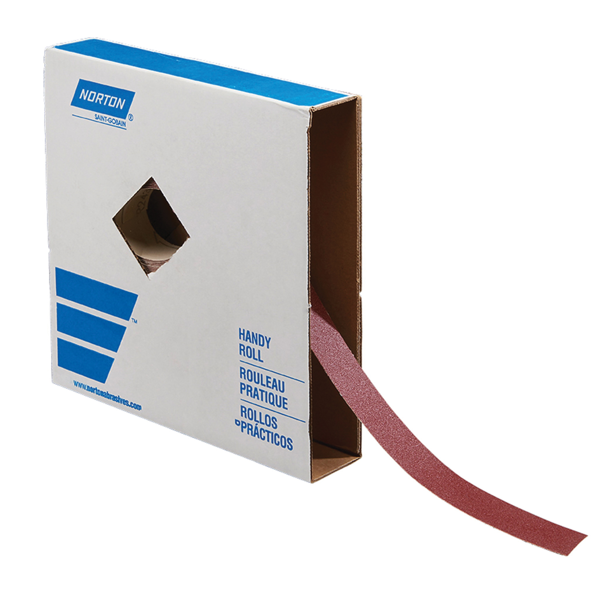 Norton® Metalite® 66261109235 K227 Coated Abrasive Roll, 50 yd L x 1-1/2 in W, 180 Grit, Very Fine Grade, Aluminum Oxide Abrasive, Cotton Backing