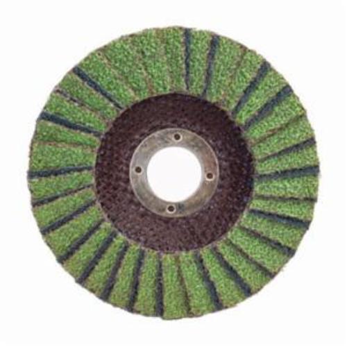Norton® Neon® 66623399218 R766 Center Mount High Density Coated Abrasive Flap Disc, 6 in Dia, 7/8 in Center Hole, P80 Grit, Coarse Grade, Aluminum Oxide/Zirconia Alumina Abrasive, Type 27 Flat Disc