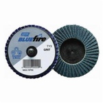 Norton® BlueFire® 77696090169 R884P Extra Heavy Duty Quick-Change TR (Type III) Coated Abrasive Flap Disc, 2 in Dia, P120 Grit, Medium Grade, Zirconia Alumina Plus Abrasive, Type 27 Flat Disc