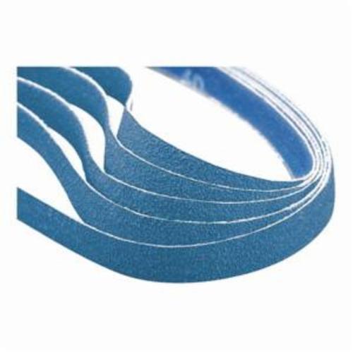 Norton® BlueFire® 78072728567 R823P File Coated Abrasive Belt, 1/2 in W x 18 in L, 120 Grit, Medium Grade, Zirconia Alumina Abrasive, Polyester Backing
