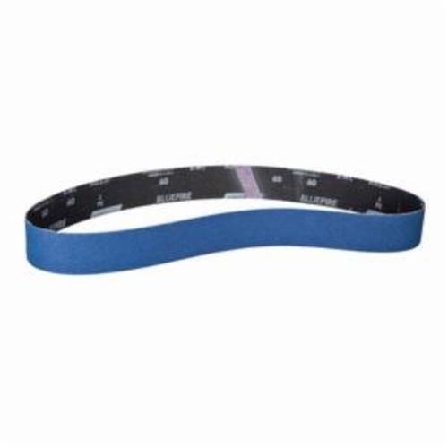Norton® BlueFire® 78072728621 R823P Narrow Coated Abrasive Belt, 2 in W x 48 in L, 60 Grit, Coarse Grade, Zirconia Alumina Abrasive, Polyester Backing