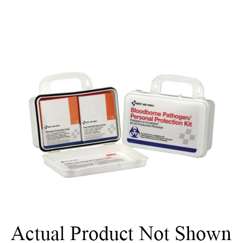 Pac-Kit® 3060 Unitized Spill Clean Up Kit, Bloodborne Pathogen Kit, 27 Components, Weatherproof Plastic Case, 2-3/4 in H x 7-1/2 in W