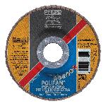 PFERD Polifan® 69300714 Universal Line PSF Z-EXTRA Unthreaded Coated Abrasive Flap Disc, 4-1/2 in Dia, 7/8 in Center Hole, 80 Grit, Zirconia Alumina Abrasive, Type 27 Flat Disc