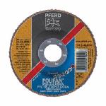 PFERD Polifan® 69300718 Universal Line PSF Z-EXTRA Unthreaded Coated Abrasive Flap Disc, 4-1/2 in Dia, 7/8 in Center Hole, 60 Grit, Zirconia Alumina Abrasive, Type 29 Conical Disc