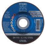 PFERD 69120777 Performance Line SG Depressed Center Wheel, 4-1/2 in Dia x 0.045 in THK, 7/8 in Center Hole, 46 Grit, Aluminum Oxide Abrasive