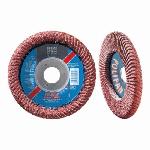 PFERD Polifan® 67689066 Special Line SGP CO-CURVE Unthreaded Coated Abrasive Flap Disc, 5 in Dia, 7/8 in Center Hole, 60 Grit, Ceramic Oxide Abrasive, Type PFR/Radial Disc