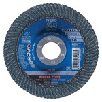 PFERD Polifan® 67689052 Special Line SGP Z-CURVE Unthreaded Coated Abrasive Flap Disc, 5 in Dia, 7/8 in Center Hole, 40 Grit, Zirconia Alumina Abrasive, Type PFR/Radial Disc