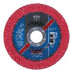 PFERD Polifan® 67689066 Special Line SGP CO-CURVE Unthreaded Coated Abrasive Flap Disc, 5 in Dia, 7/8 in Center Hole, 60 Grit, Ceramic Oxide Abrasive, Type PFR/Radial Disc