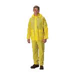 PIP® FALCON™ 201-100L 3-Piece Waterproof Rainsuit, L, Yellow, PVC, 48 in Waist, 30 in L Inseam, Detachable Hood
