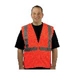 PIP® 302-0702Z-OR Safety Vest, Hi-Viz Orange, Polyester Mesh, Zipper Closure, 2 Pockets, ANSI Class: Class 2, Specifications Met: ANSI 107 Type R