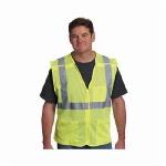 PIP® 302-5PMVLY-XL Safety Vest, XL, Hi-Viz Lime Yellow, Polyester, Hook and Loop Closure, 3 Pockets, ANSI Class: Class 2, Specifications Met: ANSI 107 Type R