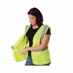 PIP® 302-MVGZ4PLY-L Safety Vest, L, Hi-Viz Lime Yellow, Polyester Mesh, Zipper Closure, 4 Pockets, ANSI Class: Class 2, Specifications Met: ANSI 107 Type R