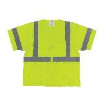 PIP® 303-MVGZ4P-LY/4X Safety Vest, 4XL, Hi-Viz Lime Yellow, Polyester Mesh, Zipper Closure, 4 Pockets, ANSI Class: Class 3, Specifications Met: ANSI 107 Type R