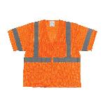 PIP® 303-MVGZ4P-OR/4X Safety Vest, 4XL, Hi-Viz Orange, Polyester Mesh, Zipper Closure, 4 Pockets, ANSI Class: Class 3, Specifications Met: ANSI 107 Type R
