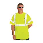 PIP® 313-CNTSELY Short Sleeve Crew Neck T-Shirt, S, Hi-Viz Lime Yellow, 30.3 in L, Bird's Eye Polyester