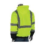 PIP® 323-1350B-LY/M Sweatshirt With Black Bottom, Unisex, M, Lime Yellow, Polyester Fleece, 29.1 in L