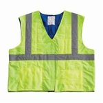 PIP® 390-EZ202-Y2/3X EZ-Cool®, 2XL/3XL, Hi-Viz Yellow, Polyester/Nylon, Soak In Cold Water Cooling, Hook and Loop/Zipper Closure