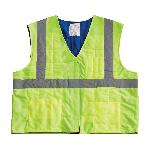 PIP® 390-EZ202 EZ-Cool® 390-EZ202 Evaporative Cooling Vest, Hi-Viz Yellow, Polyester/Nylon, Soak In Cold Water Cooling, Hook and Loop/Zipper Closure