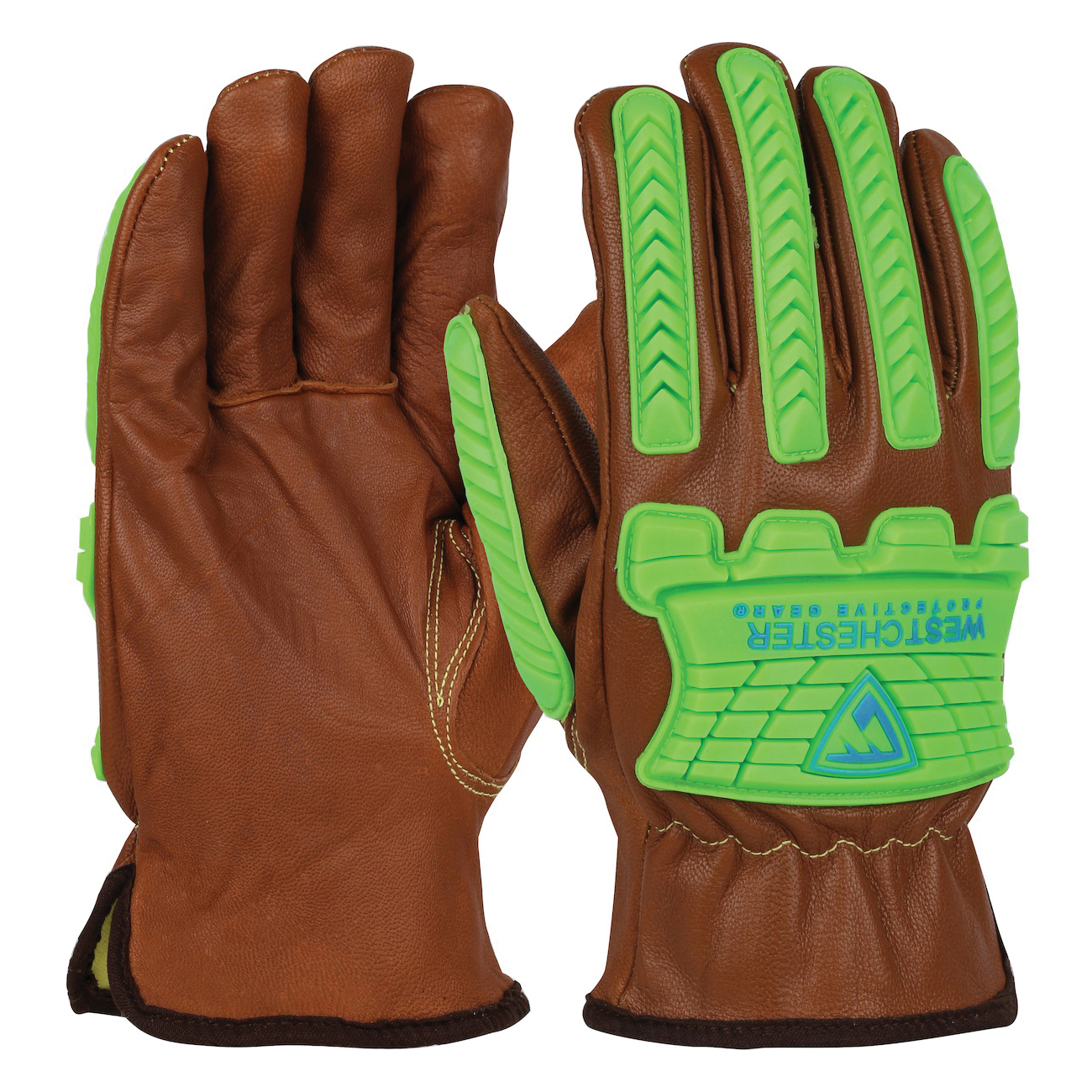PIP® KS993KOAB/M Goat Driver Cut Resistant Gloves, M, Aqua Armor/Oil Armor Coating, Goat Grain Leather, Slip-On Cuff, Resists: Abrasion, Cut, Dirt, Oil, Puncture and Water, ANSI Cut-Resistance Level: A4, ANSI Puncture-Resistance Level: 5