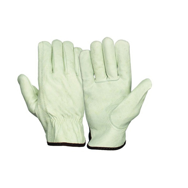 Pyramex® GL2001K Value Grade General Purpose Work Gloves, Driver, Gunn Cut/Keystone Thumb Style, XL/SZ 10, Grain Cowhide Leather Palm, Grain Cowhide Leather, Slip-On Cuff, Unlined Lining