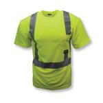 RADWEAR™ ST11-2PGS-3X Safety T-Shirt, Unisex, 3XL, Hi-Viz Green, Wicking Polyester Mesh, 81-9/32 in L
