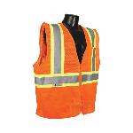 Radians® SV22-2ZOM-2X Economy Safety Vest With 2-Tone Trim, 2XL, Hi-Viz Orange, Polyester Mesh, Zipper Closure, 2 Pockets, ANSI Class: Class 2, ANSI/ISEA 107-2015 Type R