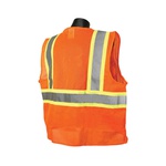 Radians® SV22-2ZOM-2X Economy Safety Vest With 2-Tone Trim, 2XL, Hi-Viz Orange, Polyester Mesh, Zipper Closure, 2 Pockets, ANSI Class: Class 2, ANSI/ISEA 107-2015 Type R