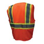 Radians® SV22-2ZOM-XL Economy Safety Vest With 2-Tone Trim, XL, Hi-Viz Orange, Polyester Mesh, Zipper Closure, 2 Pockets, ANSI Class: Class 2, ANSI/ISEA 107-2015 Type R