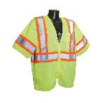 Radians® SV22-3ZGM Economy Safety Vest With 2-Tone Trim, L, Hi-Viz Green, Polyester Mesh, Zipper Closure, 2 Pockets, ANSI Class: Class 3, Specifications Met: ANSI/ISEA 107-2015 Type R