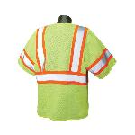 Radians® SV22-3ZGM Economy Safety Vest With 2-Tone Trim, L, Hi-Viz Green, Polyester Mesh, Zipper Closure, 2 Pockets, ANSI Class: Class 3, Specifications Met: ANSI/ISEA 107-2015 Type R