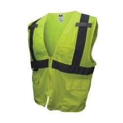 Radians® SV27-2ZGM-XL Multi-Purpose Surveyor Safety Vest, XL, Hi-Viz Green, Polyester Mesh, Zipper Closure, 4 Pockets, ANSI Class: Class 2, ANSI/ISEA 107-2015 Type R