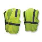 Radians® SV2ZGMM Economy Safety Vest, M, Hi-Viz Green, Polyester, Zipper Closure, 2 Pockets, ANSI Class: Class 2, ANSI/ISEA 107-2015