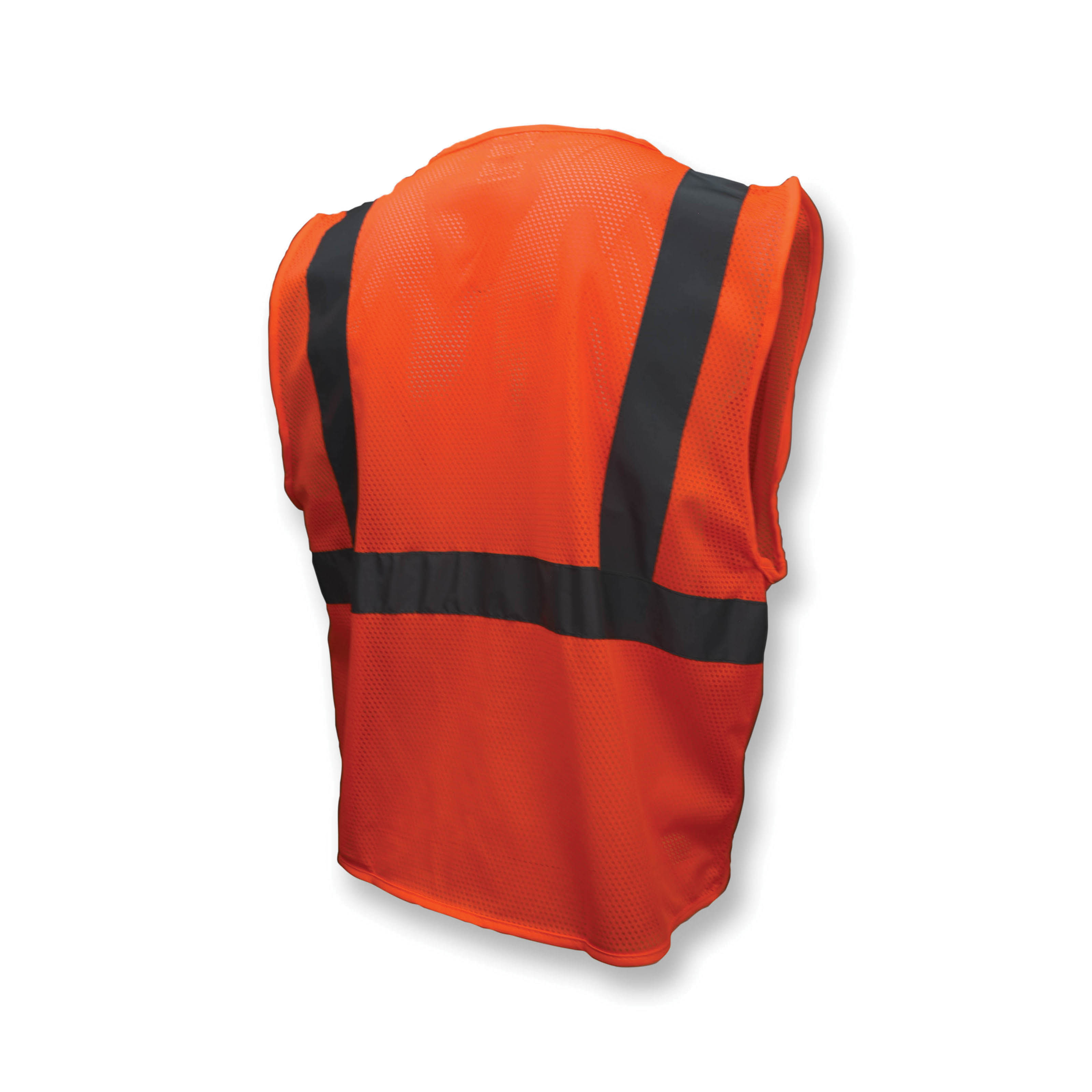 Radians® SV2ZO Economy Safety Vest, Hi-Viz Orange, Polyester Mesh, Zipper Closure, 2 Pockets, ANSI Class: Class 2, Specifications Met: ANSI/ISEA 107-2010