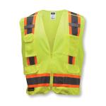 Radians® SV46GM Break-Away Surveyor Vest, Hi-Viz Green, Polyester, Zip-N-Rip™ Closure, 7 Pockets, ANSI Class: Class 2, ANSI/ISEA 107-2015 Type R