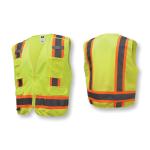 Radians® SV46GXL Break-Away Surveyor Vest, XL, Hi-Viz Green, Polyester, Zip-N-Rip™ Closure, 7 Pockets, ANSI Class: Class 2, ANSI/ISEA 107-2015 Type R