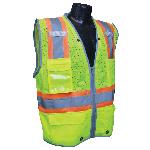 Radians® SV6HG-XL 2-Tone Heavy Duty Surveyor Safety Vest, XL, Hi-Viz Green, ANSI Mesh, #5 Zipper Closure, 6 Pockets, ANSI Class: Class 2, ANSI/ISEA 107-2015