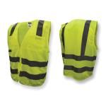 Radians® SV8GM3X Standard Safety Vest, 3XL, Hi-Viz Green, Polyester Mesh, Zipper Closure, 6 Pockets, ANSI Class: Class 2, ANSI/ISEA 107-2015 Type R