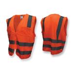 Radians® SV8OMXL Standard Safety Vest, XL, Hi-Viz Orange, Polyester Mesh, Zipper Closure, 6 Pockets, ANSI Class: Class 2, ANSI/ISEA 107-2015 Type R